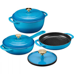 Non-Stick Pot & Pan Cookware Set, Cast Iron Skillet, Pan, Press, Dutch Oven