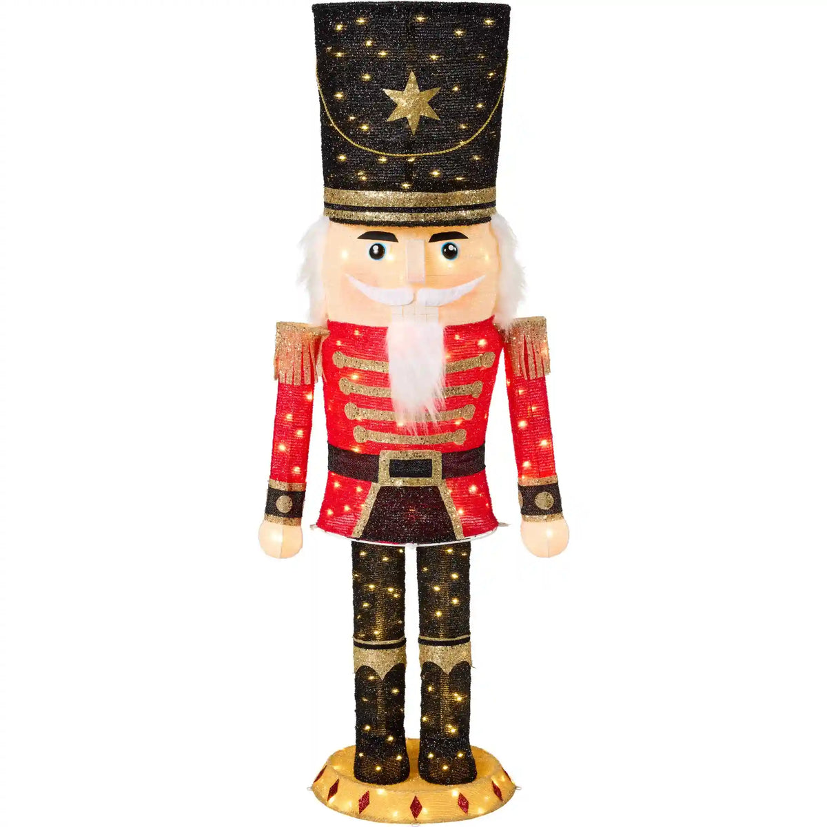 Pop Up Christmas Nutcracker w/150 LED Lights for Outdoor, Indoor, 5ft