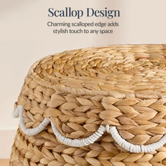 Scalloped Hyacinth Storage Tote Basket