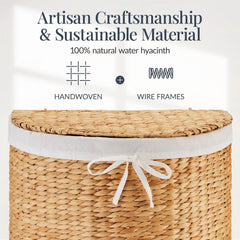 Half Moon Round Laundry Hamper w/ Lid