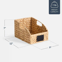 Storage Pantry Baskets for Organizing, Wicker Basket w/ Built-in Handles