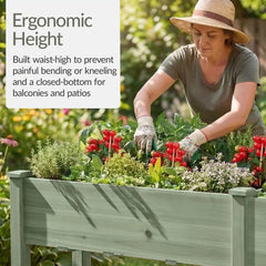 Raised Garden Bed, Elevated Wood Garden Planter Stand - 72x24x30in