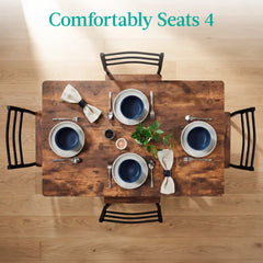 5-Piece Modern Dining Set, Kitchen Table W/ 4 Matching Chairs & Storage Rack