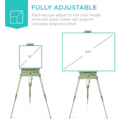 Art Easel for Painting, Portable Adjustable Tripod with 32-Piece Art Set