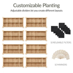 Raised Garden Bed Planter Box with 10 Grid Sections