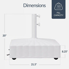 Fillable Mobile Umbrella Base Stand w/ 4 Wheels, 2 Locks, 123lb Capacity