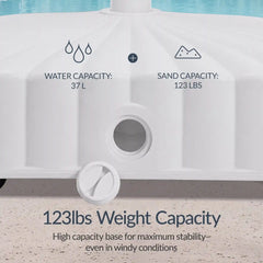Fillable Mobile Umbrella Base Stand w/ 4 Wheels, 2 Locks, 123lb Capacity
