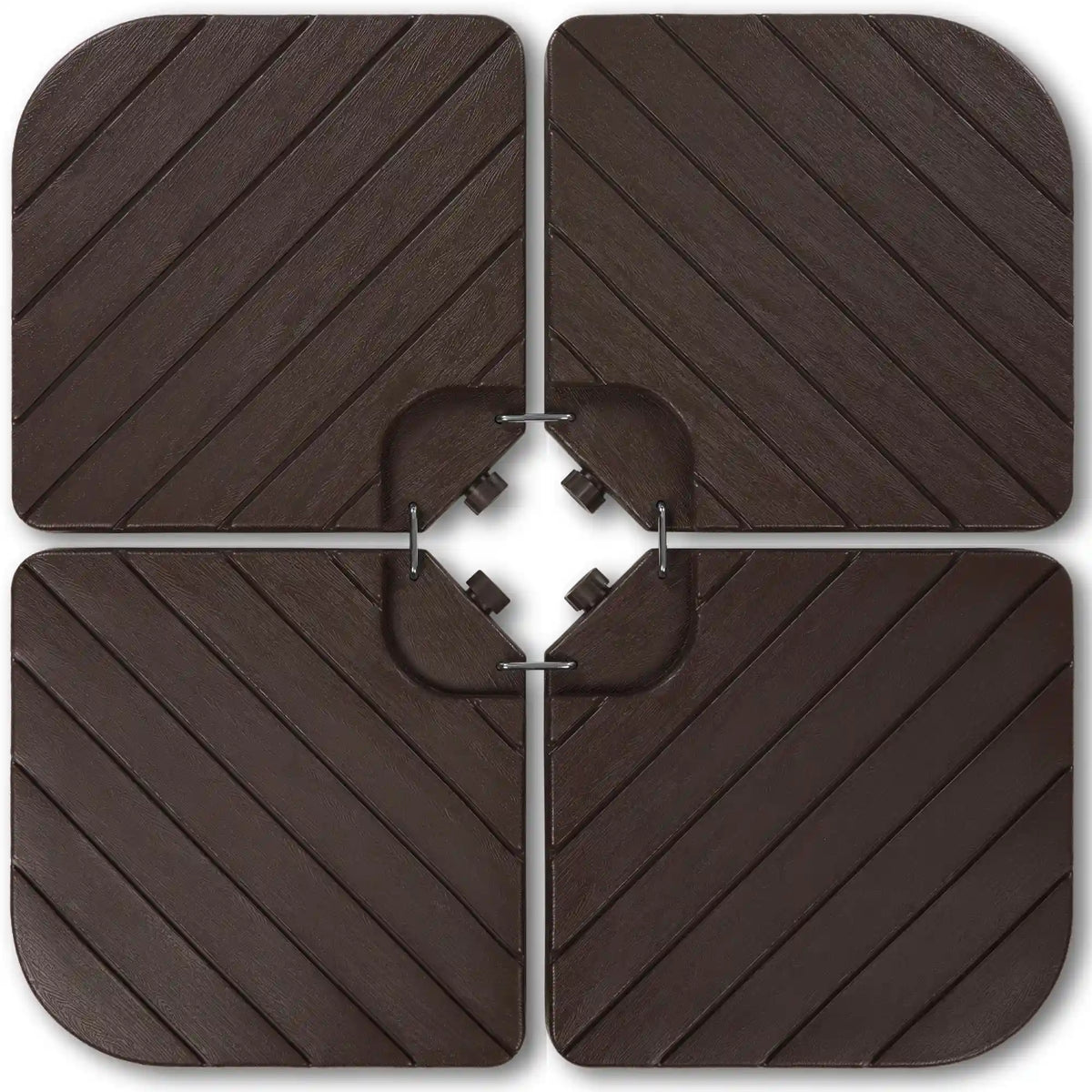4-Piece Cantilever Umbrella Base Weight Set, Wood Grain Finish
