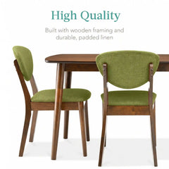 5-Piece Wooden Mid-Century Modern Dining Set w/ 4 Chairs, Padded Seat & Back