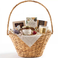 Handwoven Medium Mother's Day Gift Basket, 20in Basket w/Collapsible Handle