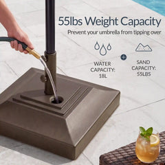 Plastic Patio Umbrella Base Pole Holder Accessory w/ Adjustable Knob