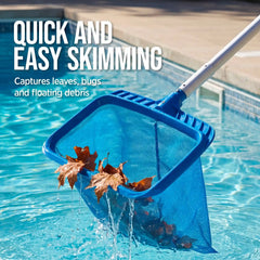 Pool Cleaning Starter Kit  Pool Brush, Skimmer Net & 9 ft Aluminum Pole
