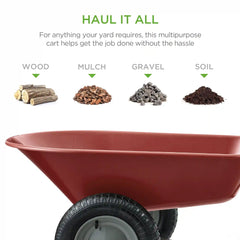 Dual-Wheel Wheelbarrow Garden Cart