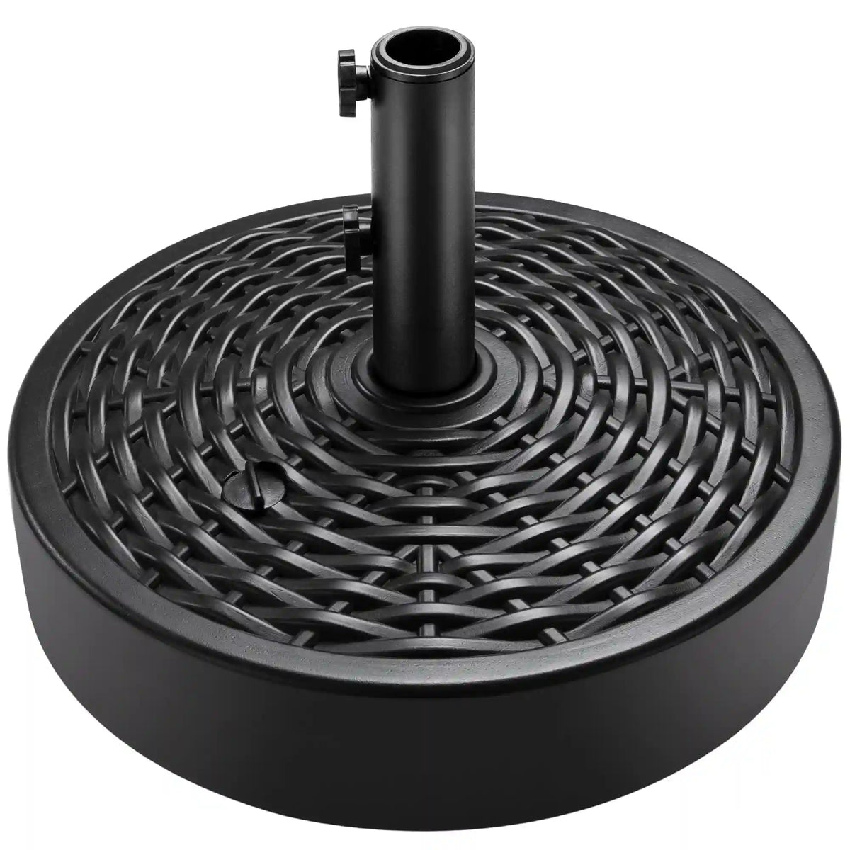 Plastic Patio Umbrella Base Pole Holder Accessory w/ 2 Adjustable Knobs