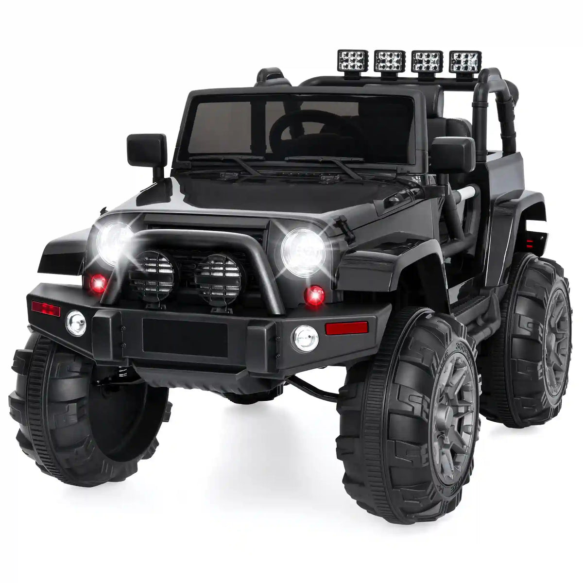 Jumbo 12V Kids Electric Ride On Car with Parent Remote, Seat Harness