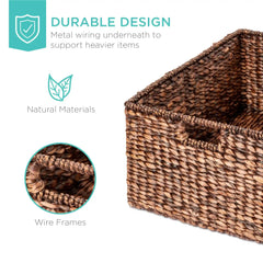 Set Of 3 X-Large Multipurpose Hyacinth Storage Baskets And Organizer Tote