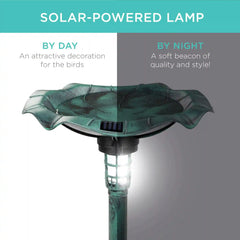 Solar Lighted Bird Bath w/ Planter