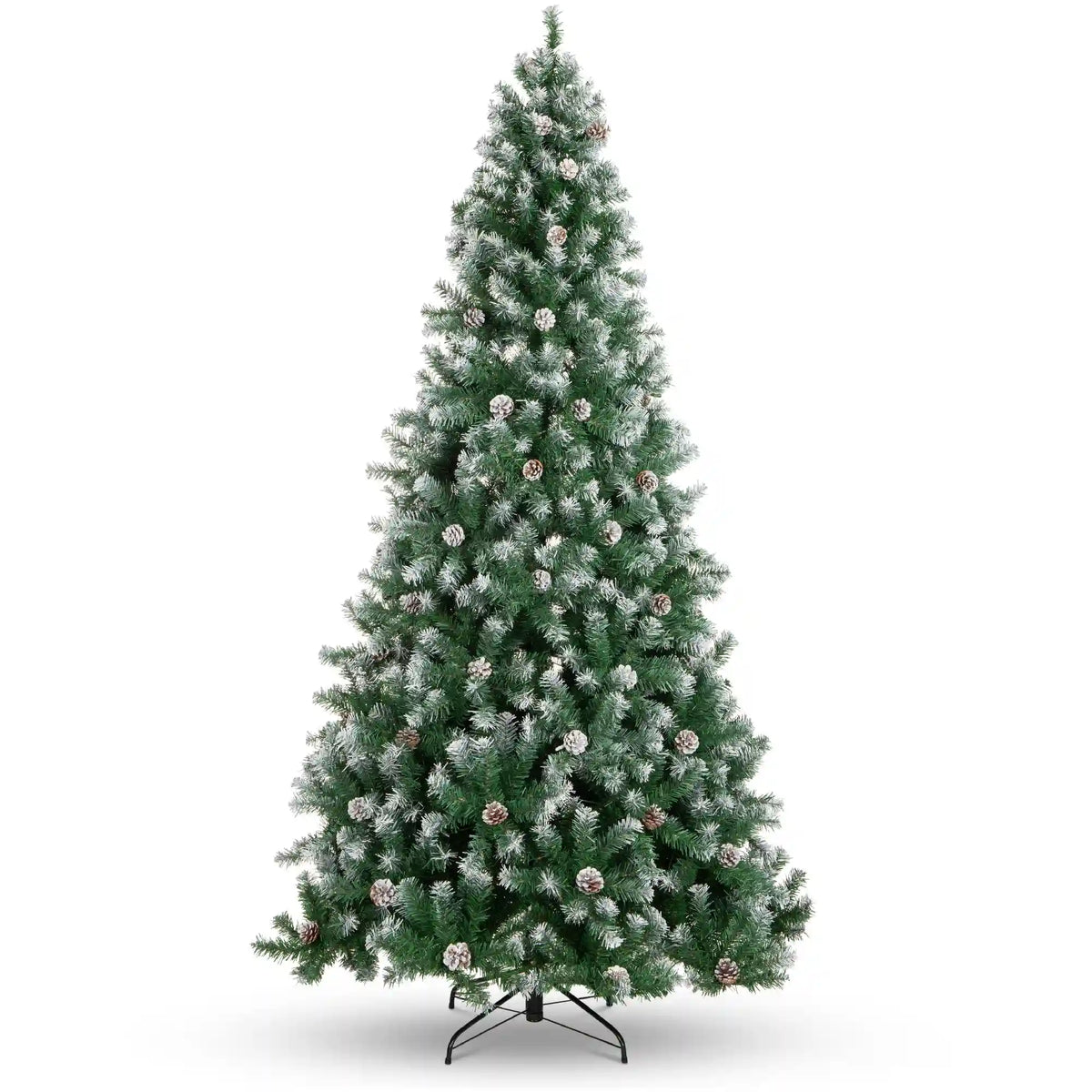 Pre-Decorated Christmas Tree w/ Pinecones, Flocked Branch Tips