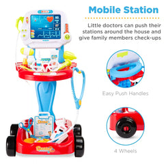 Play Doctor Kit for Kids, Boys & Girls with 17 Accessories, Mobile Cart
