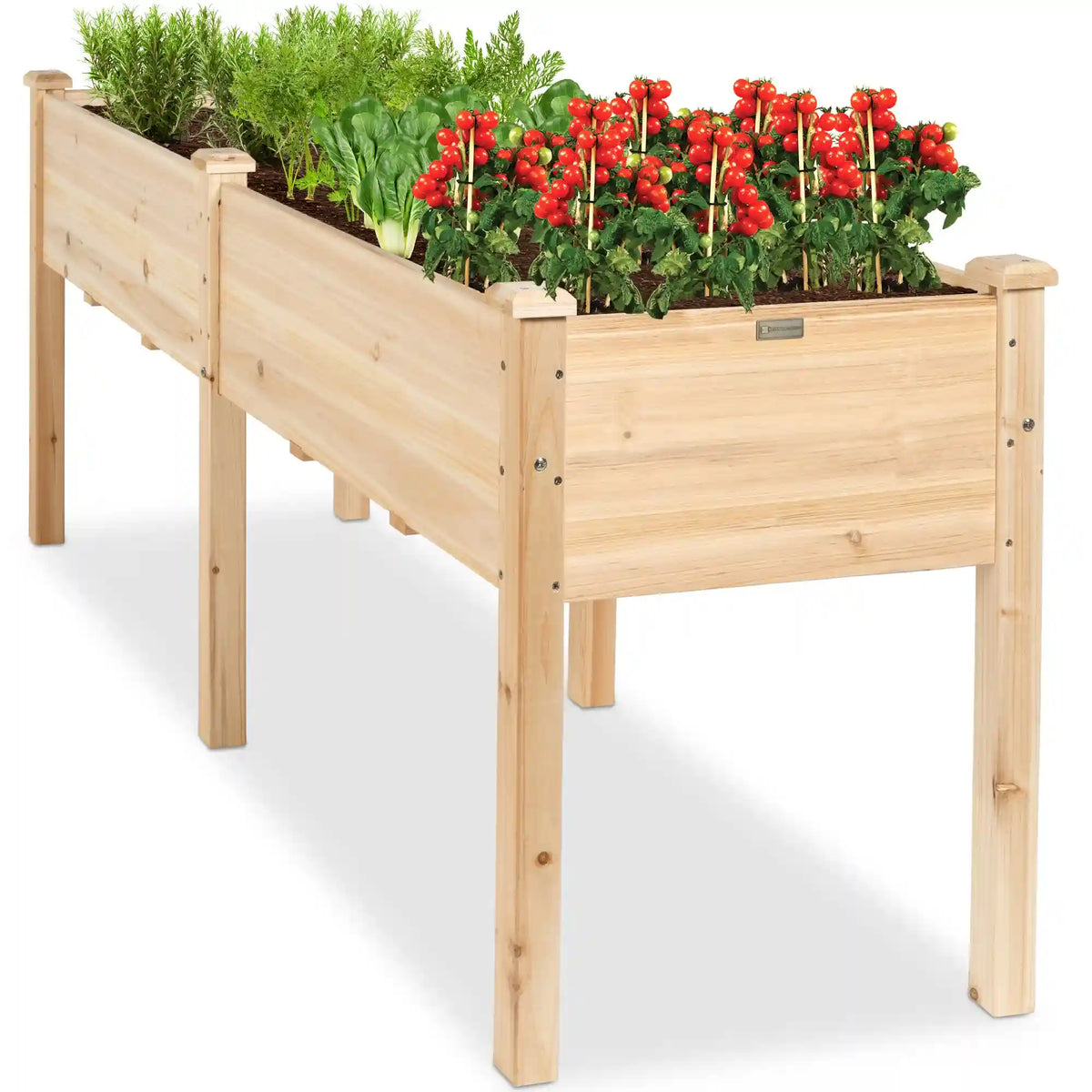 Raised Garden Bed, Elevated Wood Garden Planter Stand - 72x24x30in