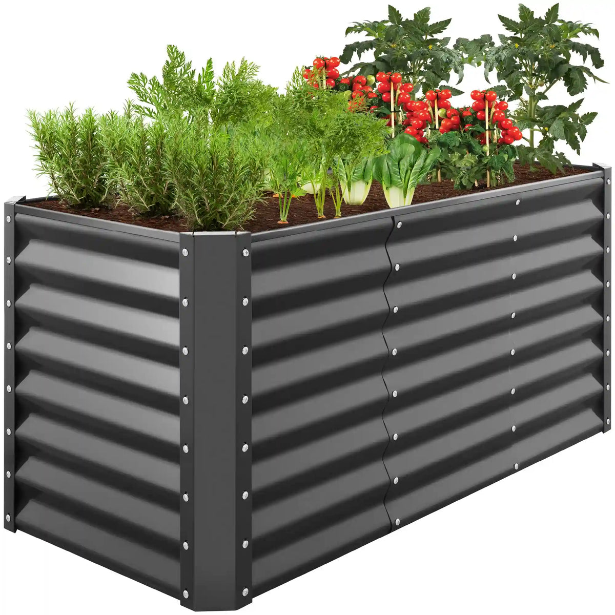 4x2x2FT Outdoor Steel Garden Bed for Vegetables, Flowers & Herbs