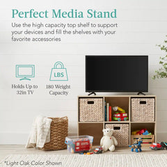 6-Cube Bookshelf, 11in Storage Display w/ Removable Panels, Customizable