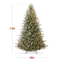 Pre-Lit Premium Semi-Flocked Cashmere Christmas Tree