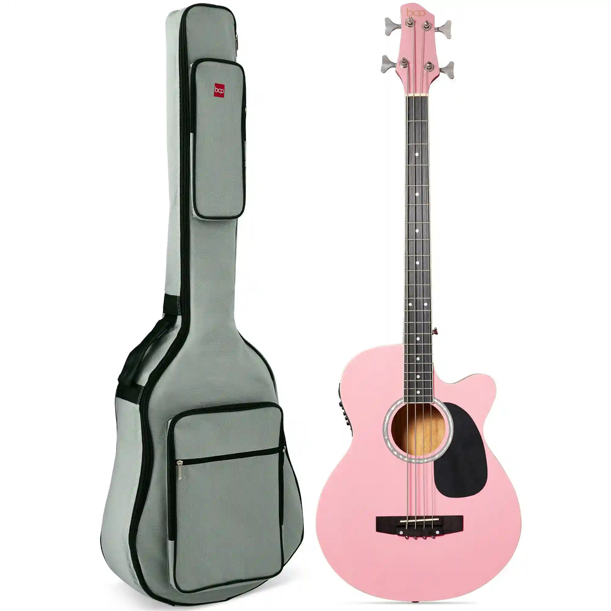 Acoustic Electric Bass Guitar w/ Equalizer, Truss Rod, Padded Gig Bag