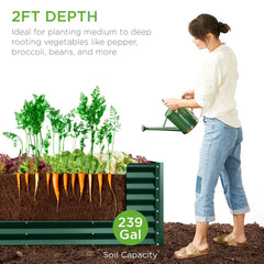 8x2x2FT Steel Planting Box for Backyard Flowers, Herbs, & Vegetables