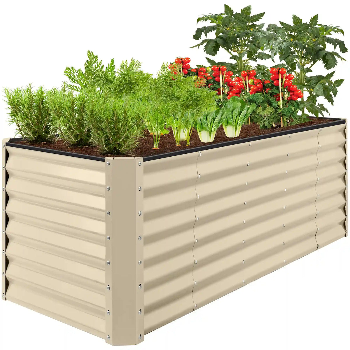 8x2x2FT Steel Planting Box for Backyard Flowers, Herbs, & Vegetables