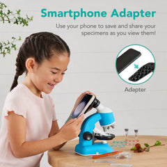 30-Piece STEM Kids Microscope Science Kit w/ 100x, 600x, 1200x Zoom, Case