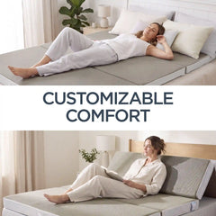 4in Portable Mattress Topper, Tri-Fold Mattress Pad - Taupe