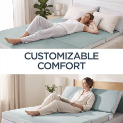 4in Portable Mattress Topper, Tri-Fold Mattress Pad - Seafoam