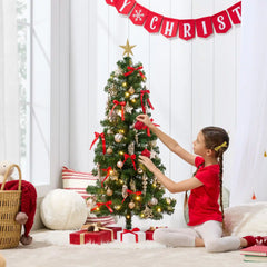 Prelit Colorful Mini Spruce Christmas Tree w/ LED Lights - 4ft