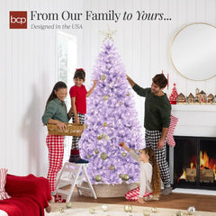 Pre-Lit Artificial Lavender Christmas Tree w/ Incandescent Lights