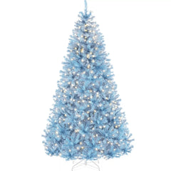 Pre-Lit Artificial Baby Blue Christmas Tree w/ Incandescent Lights