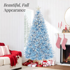 Pre-Lit Artificial Baby Blue Christmas Tree w/ Incandescent Lights