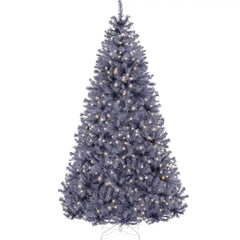 Pre-Lit Artificial Charcoal Gray Christmas Tree w/ Incandescent Lights
