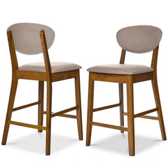 Set of 2 Modern Counter-Height Bar Stool Set W/ Upholstered Seat Cushion