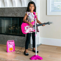 Kids Electric Guitar Toy Play Set w/ 6 Songs, Microphone, Amp
